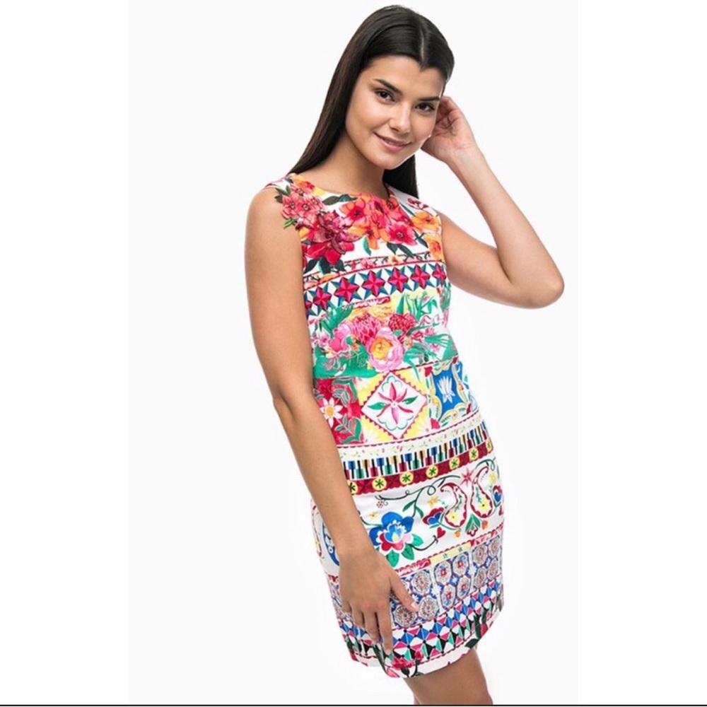 Desigual Angelina Floral Vibrant Multicolor Shift Dress
